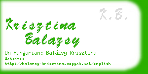 krisztina balazsy business card